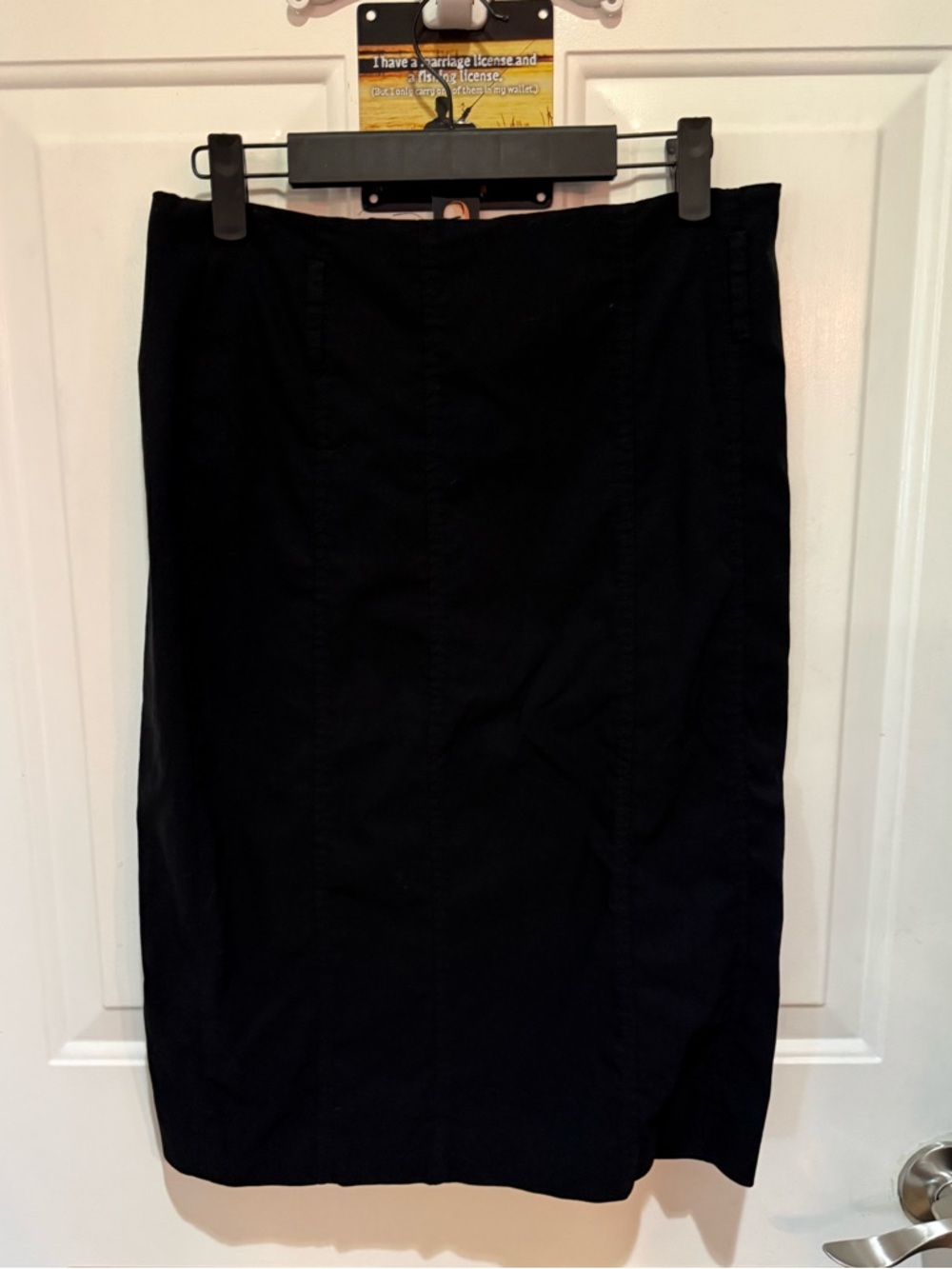 New Cleo Petit Classic Black Skirt with Concealed Zipper lined stretch size 8